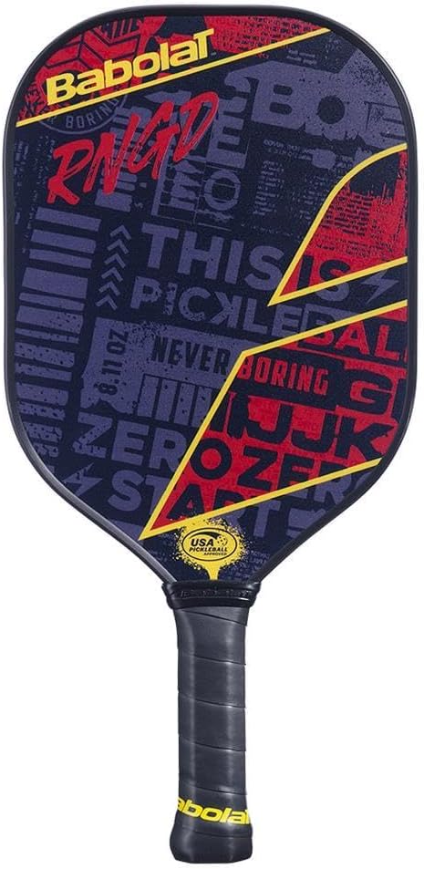 Babolat Pala de Pickleball RNGD - 100% Fibra de Vidrio, núcleo de Panal, fácil Potencia, Resistente a los Golpes, Piel compuesta, Talla única, Negro/Rojo
