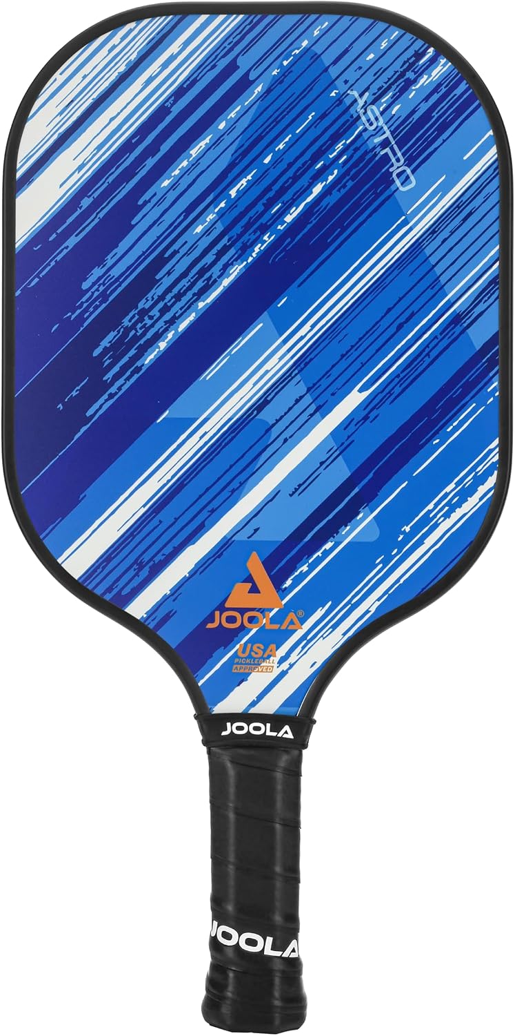 JOOLA Pala de Pickleball Astro 12, Pala de Pickleball con Superficie de Fibra de Vidrio, Núcleo de Polímero y Certificación USAPA - Ideal para Principiantes y Jugadores Recreativos, Azul, 38 x 20 cm