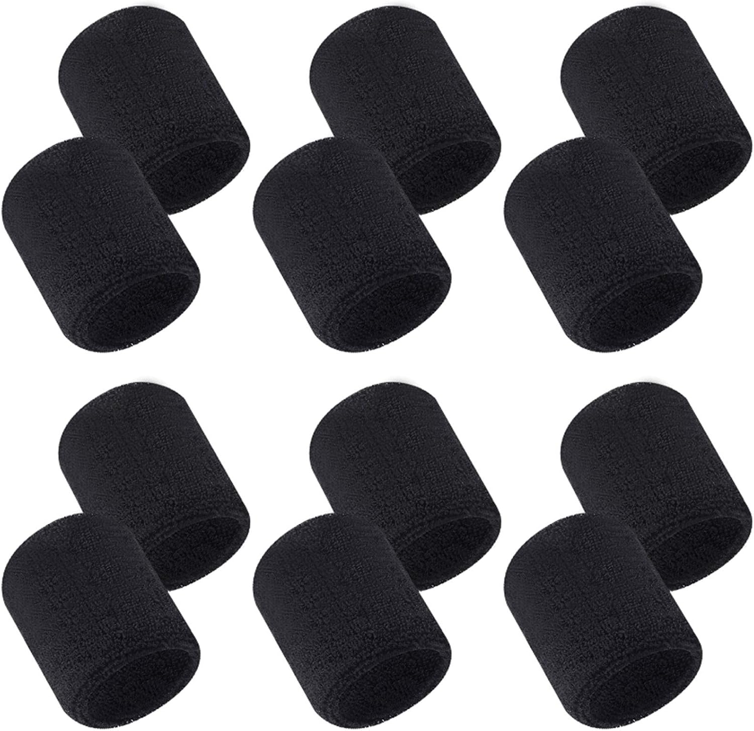 Muñequeras Deportivas de Algodón 12 piezas, antideslizantes, secado rápido, varios colores