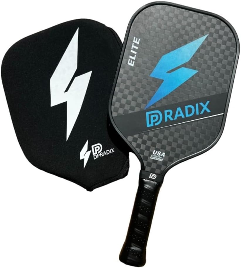 Pala Pickleball Elite DPradix – Carbono T700 12K, Potencia y Explosividad, Núcleo Honeycomb 16 mm, Mango Ergonómico, Alta Resistencia, Adultos Unisex, Nivel intermedio y avanzado