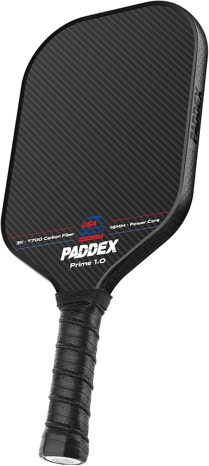 Palas de Pickleball – Pala de Pickleball Profesional de Fibra de Carbono con núcleo de Panal de Polipropileno de 16 mm, Raquetas de pepinillo diseñadas para un Giro y consistencia máximos, aprobadas