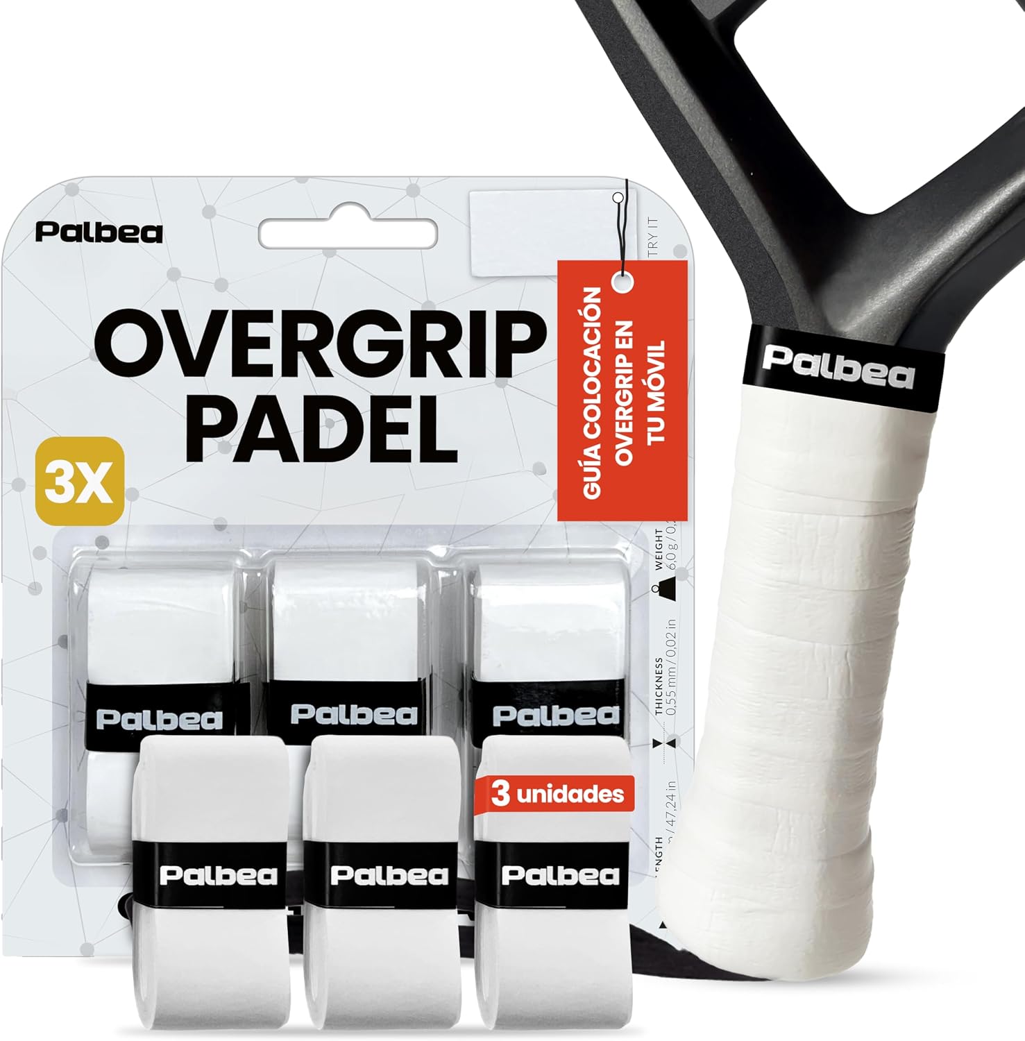 Palbea Grip Padel Extra Adherente, pack de 3 (formato de prueba)