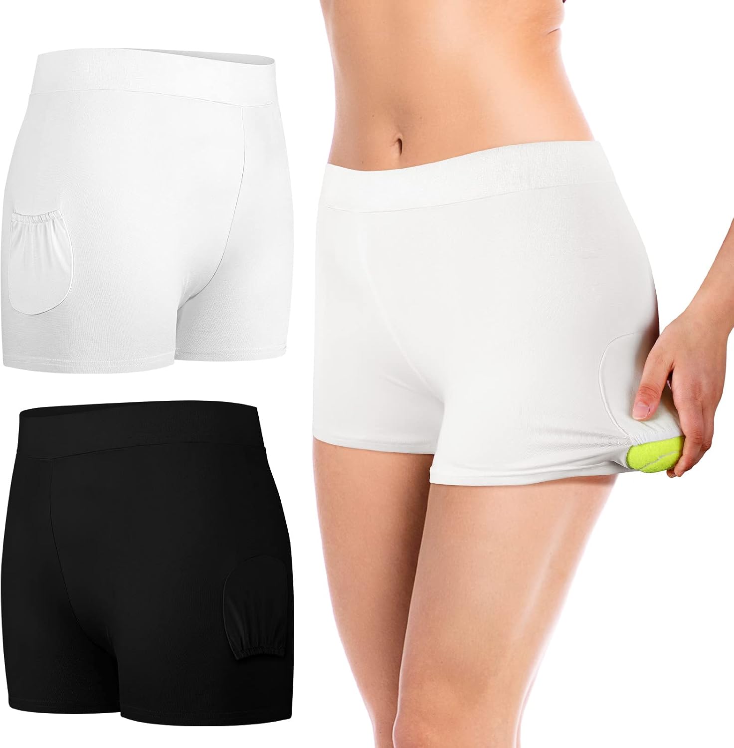 Pantalones cortos de tenis 2 piezas con bolsillo para pelota (mujer)