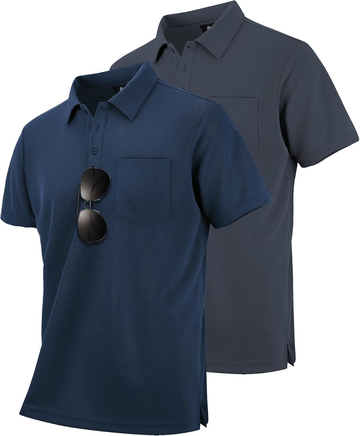 SwissWell Polo manga corta transpirable, cuello clásico, golf/tenis