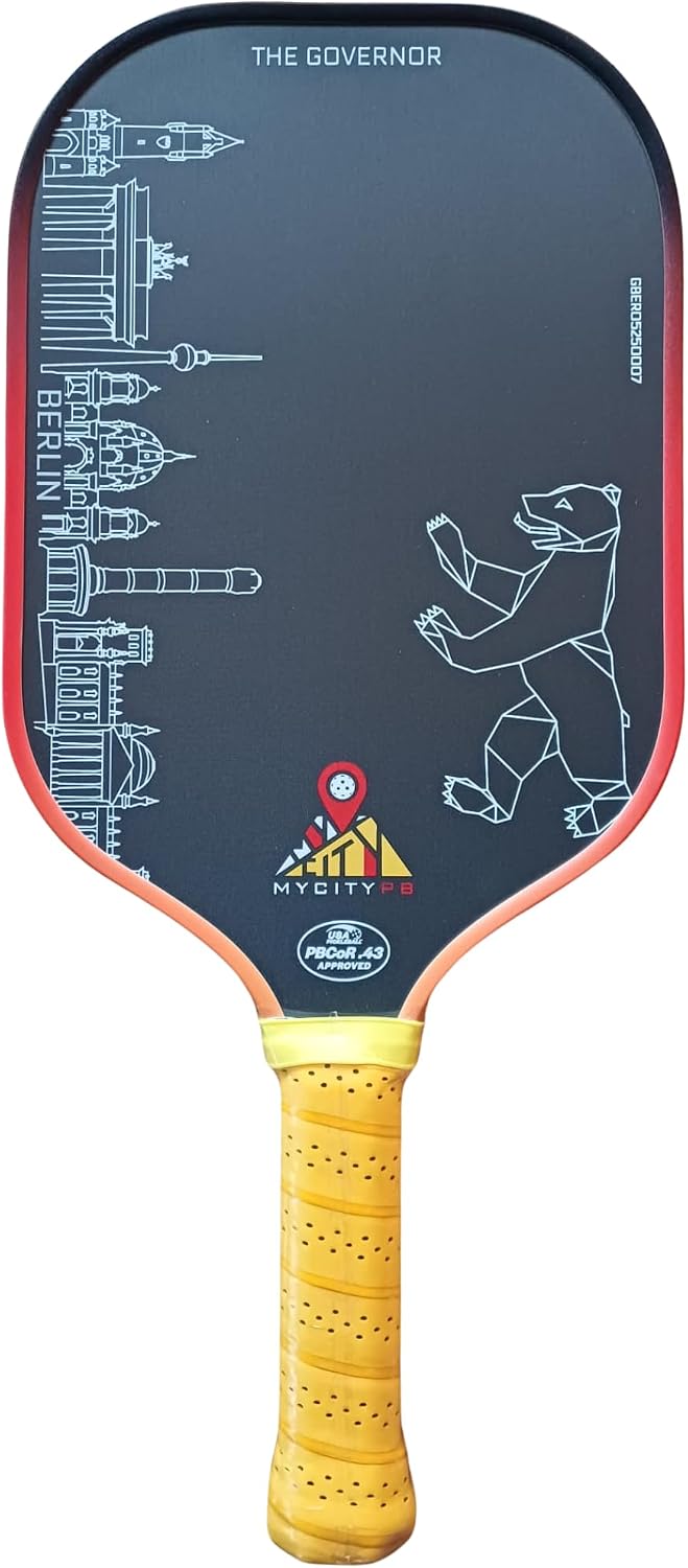 The Governor Berlin - Raqueta de pickleball (42 cm, fibra de carbono y fibra de vidrio, 237-245 g)