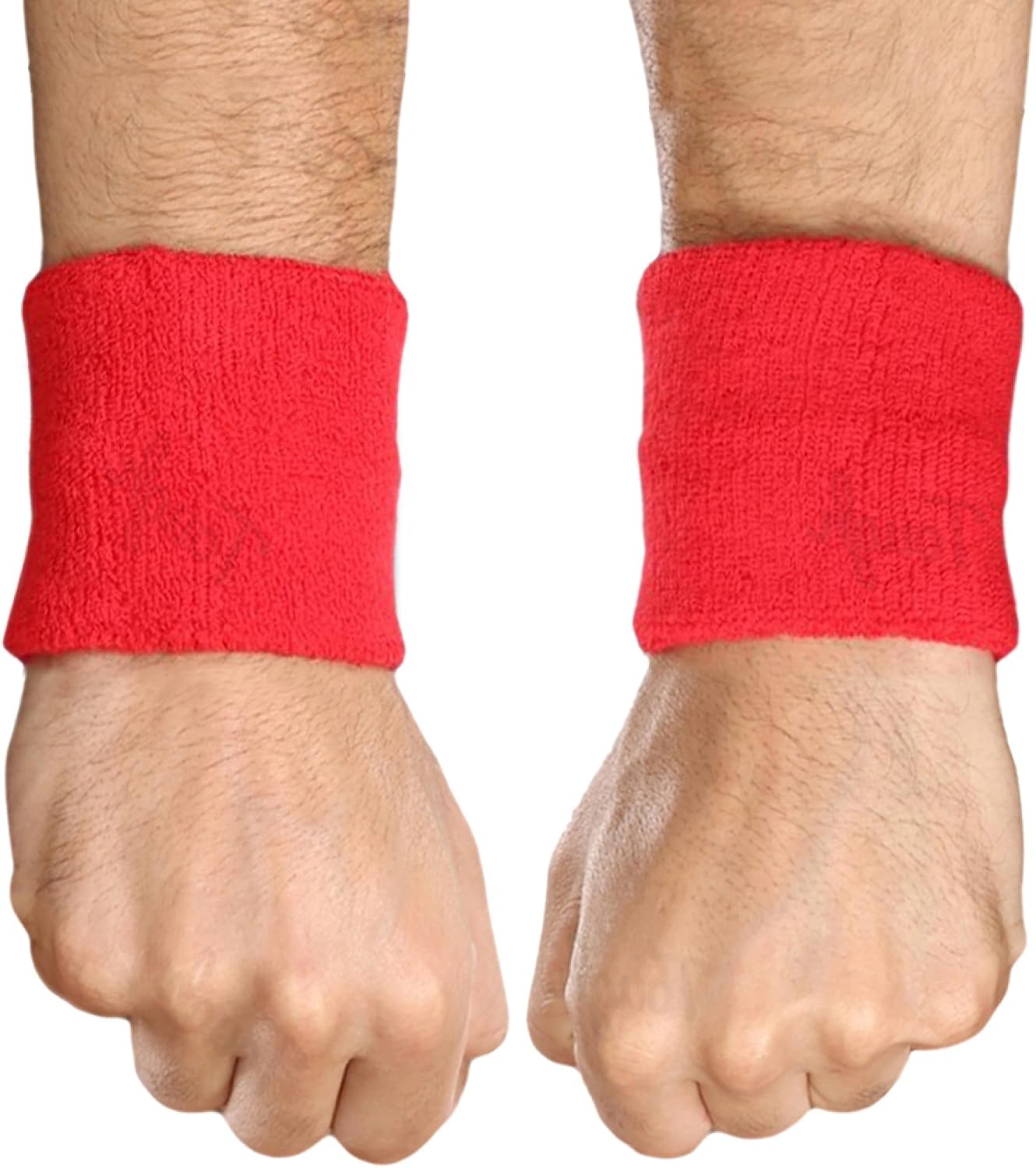 Tough Headwear Muñequeras deportivas, pack de 2, algodón doble capa alta absorción
