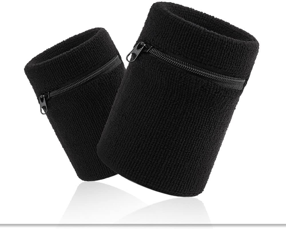 VENI MASEE Muñequera deportiva con cremallera, pack de 2, varios colores