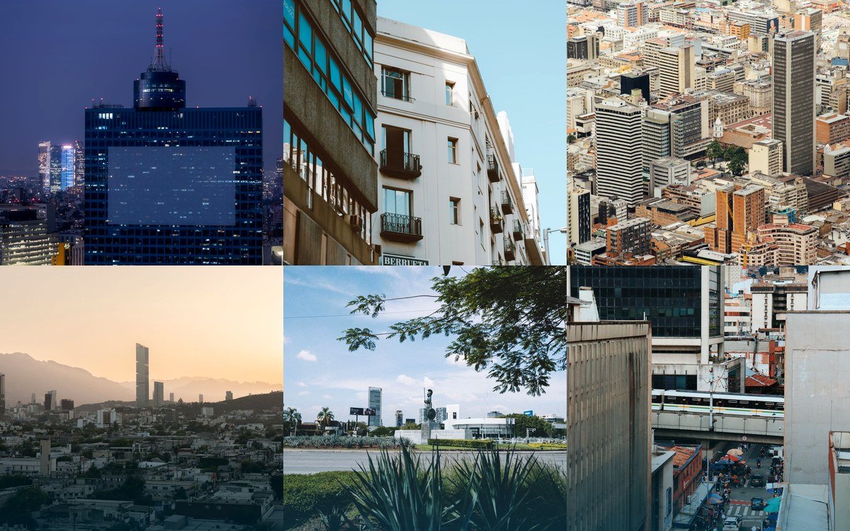Ciudades de Latinoamérica: CDMX, Buenos Aires, Bogotá, Monterrey, Guadalajara y Medellín